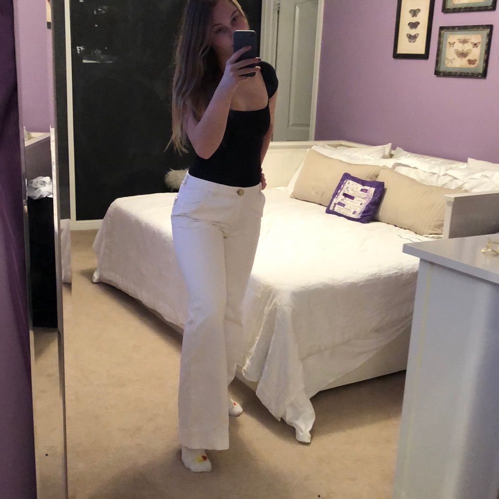 Banana Republic white flared jeans